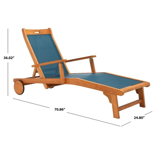 2020s Kamson Sunlounger - Natural/Navy For Sale - Image 5 of 10