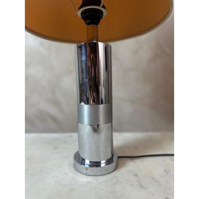Chrome Metal Table Lamp, 1970 For Sale - Image 4 of 11