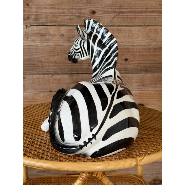 Ceramic Large Vintage Tilso Japan Ceramic Zebra Figurine For Sale - Image 7 of 12