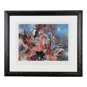 1980 Leonardo Nierman "Musical Nocturne" Artist Hand Signed & Numbered Limited Edition 20/325 Framed & Matted Lithograph