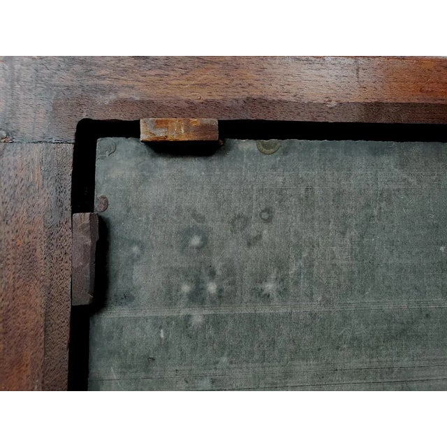 19th C American Marbleized Slate Chess Board in Walnut Frame, C. 1880 For Sale - Image 9 of 10