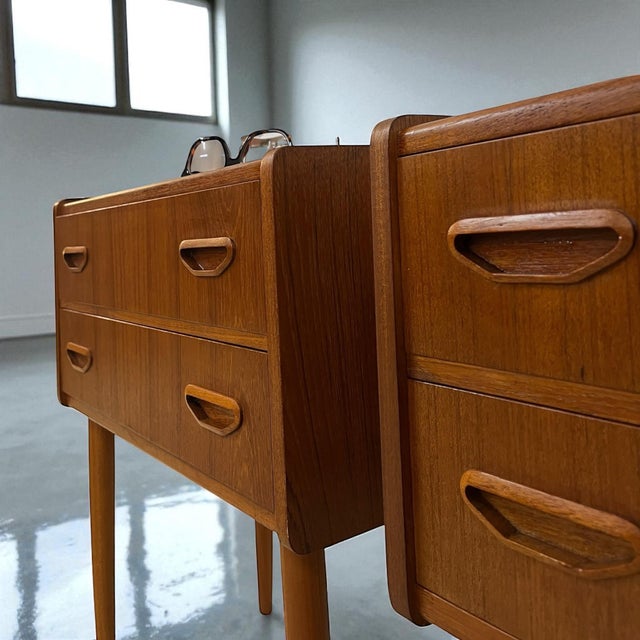 Wood Danish Teak Bedside Tables by Edmund Jørgensen, 1960s, Set of 2 For Sale - Image 7 of 9