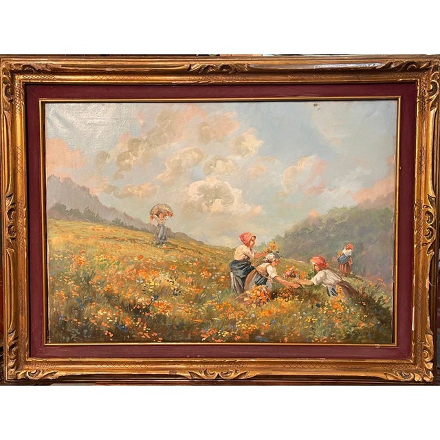 De Carlis, Country Scene, 20th Century, Oil Painting on Canvas, Framed For Sale