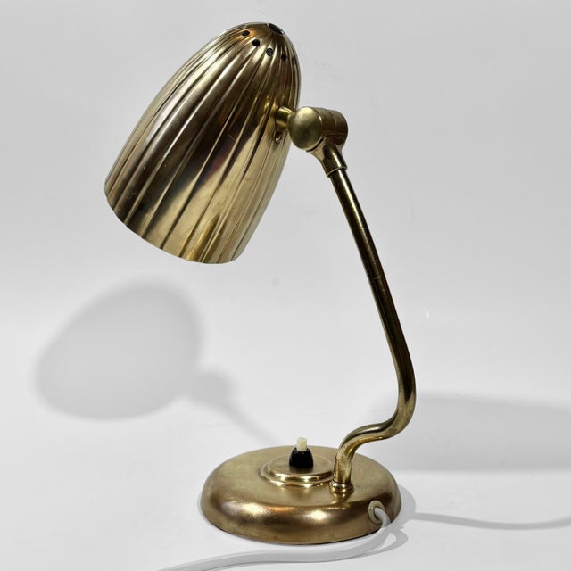 1940s Model 15470 Table Lamp in Brass by Harald Notini for Böhlmarks, Sweden, 1940s For Sale - Image 5 of 14