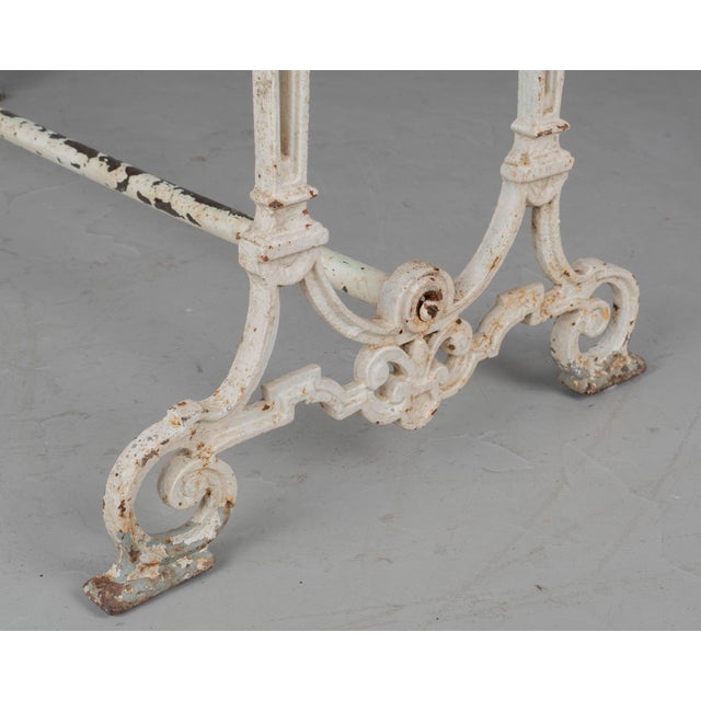 19th Century French Cast Iron Marble Top Bistro Table For Sale - Image 9 of 11