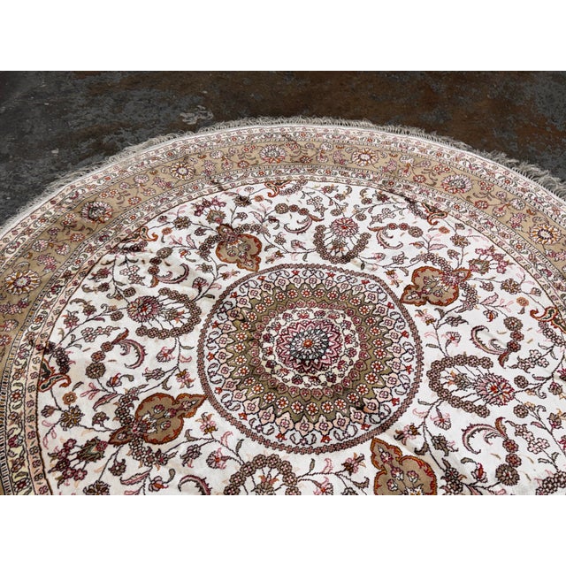 6ft Floral Medallion Silk Rug For Sale In San Francisco - Image 6 of 12