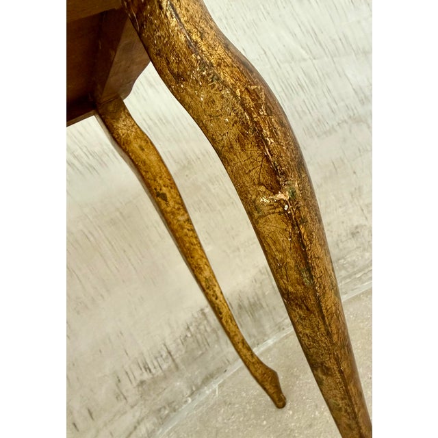 Mid 20th Century Vintage Mid-Century Italian Florentine Neoclassical Giltwood Rectangle Table With Cabriole Legs For Sale - Image 5 of 12