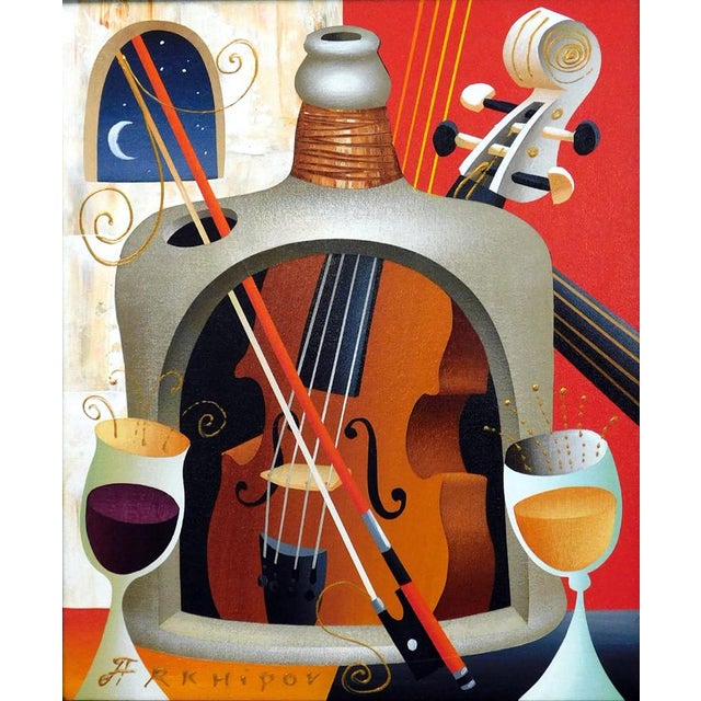 "Sonata" by Arkhipov Original Oil Painting on Canvas Image Size : 21" x 17" Framed size : 24" x 21" Hand signed by the...