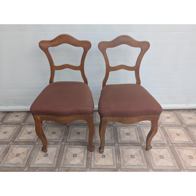 Wood Biedermajer Chairs in Beech Wood with Springs, Set of 6 For Sale - Image 7 of 18
