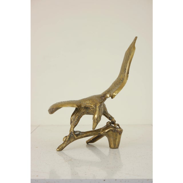 Vintage Brass Bird Sculpture For Sale - Image 10 of 12