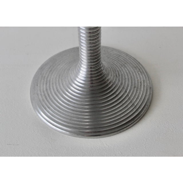 Italian Italian Tulip Style Alu Nickel Side Table Vintage For Sale - Image 3 of 13