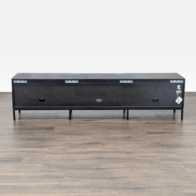 2010s Crate & Barrel Rigby Natural Large Media Console With Base For Sale - Image 5 of 7