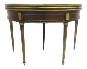 1780 French Mahogany and Brass Banded Three fold Game Table Demilune