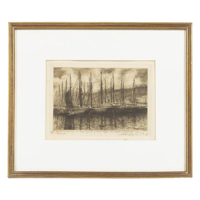 Alberto Augusto de Souza, Boats on the Douro, Etching For Sale - Image 6 of 6
