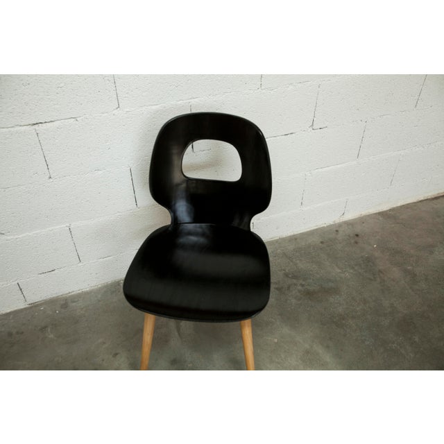 Eye Chair in Black Molded Plywood and Wood from Baumann, 1960s For Sale - Image 10 of 12