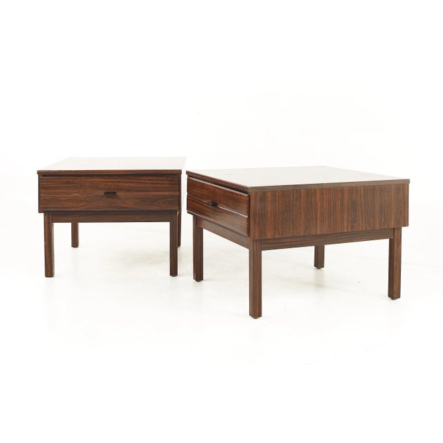 Mid-Century Modern American of Martinsville Mid Century Rosewood End Tables - a Pair For Sale - Image 3 of 13