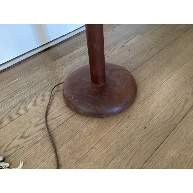 1960s 1960s Midcentury Modern Teak Floor Lamp and Shade For Sale - Image 5 of 12