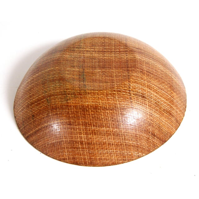 Mid 20th Century Mid Century Modern / Tiki Bar Woven Raffia Fiberglass Serving Bowl For Sale - Image 5 of 6