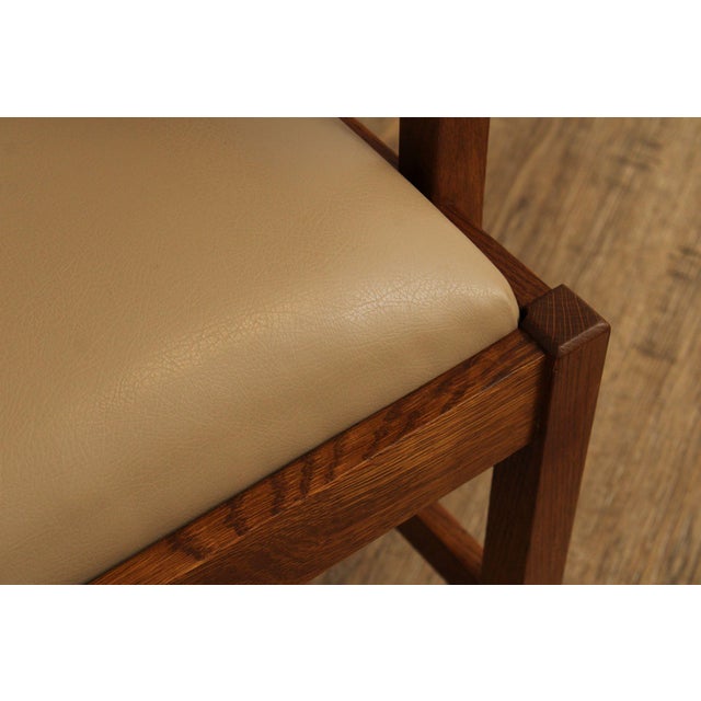 Stickley Mission Collection Pair of Oak Spindle Dining Armchairs For Sale - Image 12 of 12