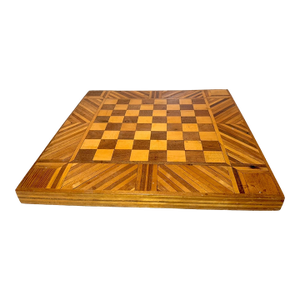 Large High Quality Antique Handmade Wooden Marquetry Gaming Chess Checker Board