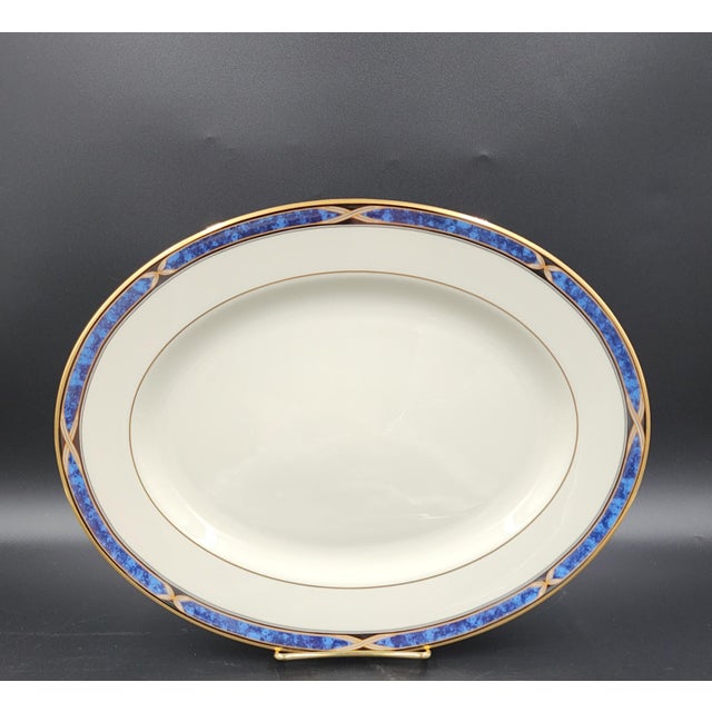 Vintage Lenox Mountain View Fine Bone China Oval Serving Platter With 24k Gold Trim For Sale - Image 17 of 18