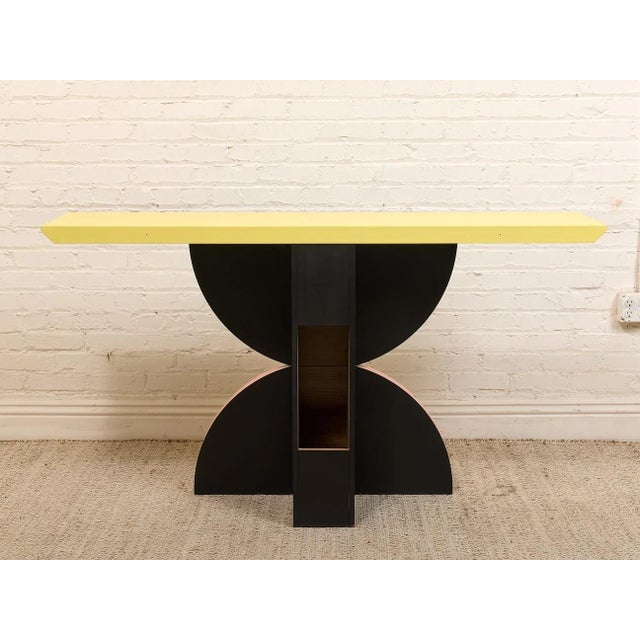Yellow Memphis Style Entry Table For Sale - Image 8 of 8
