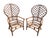 Ficks Reed Late 20th Century Ficks Reed Peacock Fan Back Balloon Rattan Chairs a Pair For Sale - Image 4 of 17