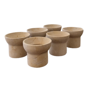 Late 20th Century Set of 6 Handcrafted Natural Stone/Marble Cups