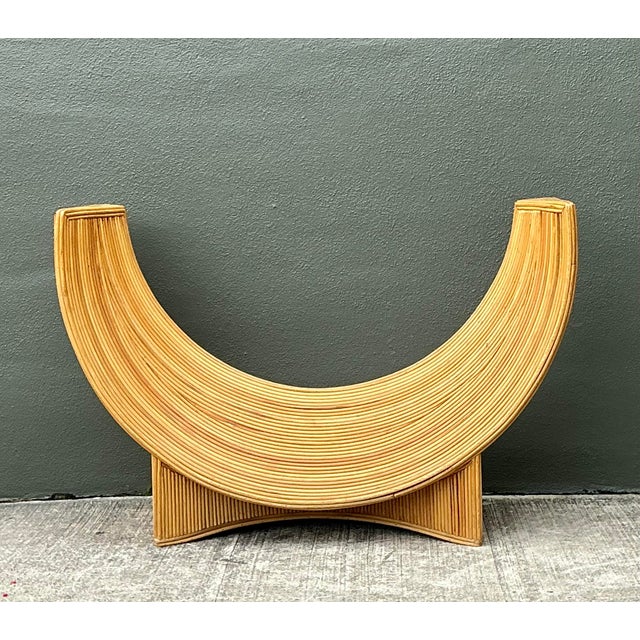 Boho Chic Vintage Pencil Reed Sculptural Table Pedestal For Sale - Image 3 of 12