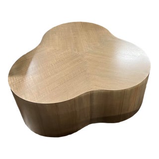 Baker Barbara Barry Morel Sand Walnut Lakepoint Trefoil Cocktail Table For Sale