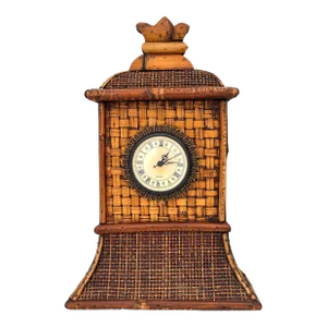 Bamboo and Rattan Mantel Clock