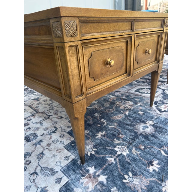 Beautiful matching pair of vintage American of Martinsville end tables in excellent condition. Features warm walnut wood,...