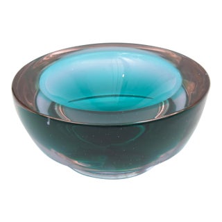 Vintage Murano Sommerso Glass Geode Bowl by Alesandro Mandruzzato, 1970's For Sale