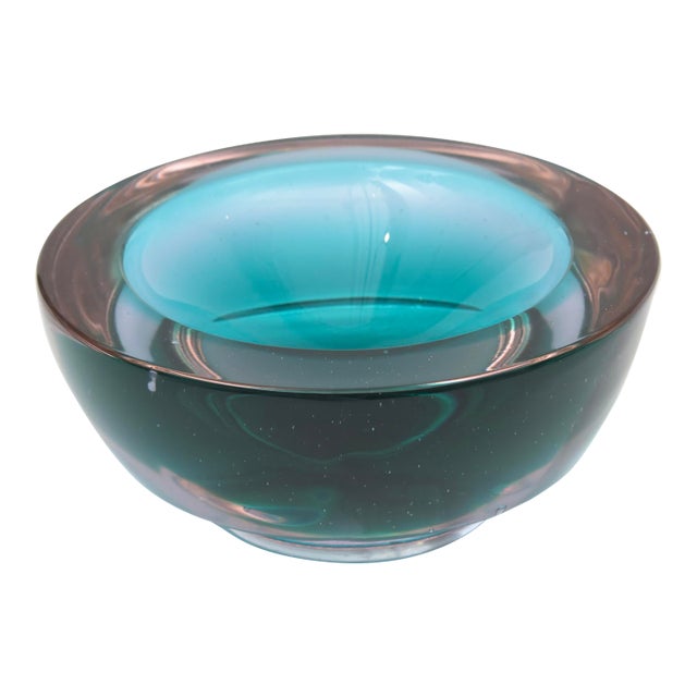 Vintage Murano Sommerso Glass Geode Bowl by Alesandro Mandruzzato, 1970's For Sale