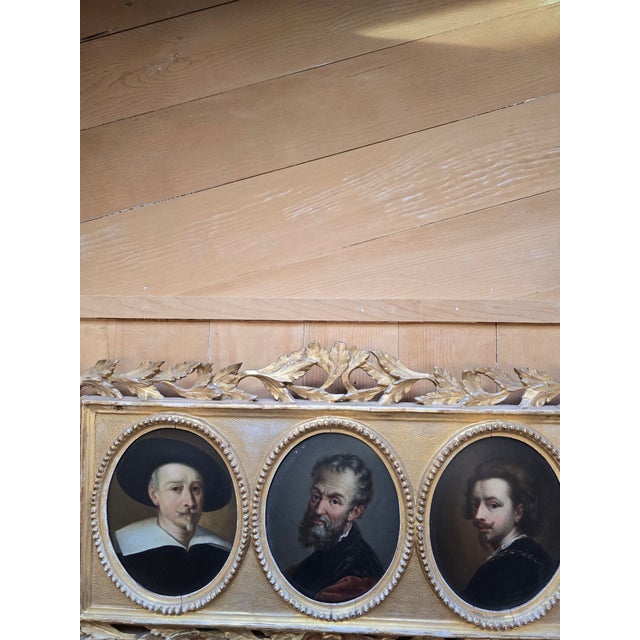 Traditional Antique Old Master Painting Three Iconic Men For Sale - Image 3 of 8