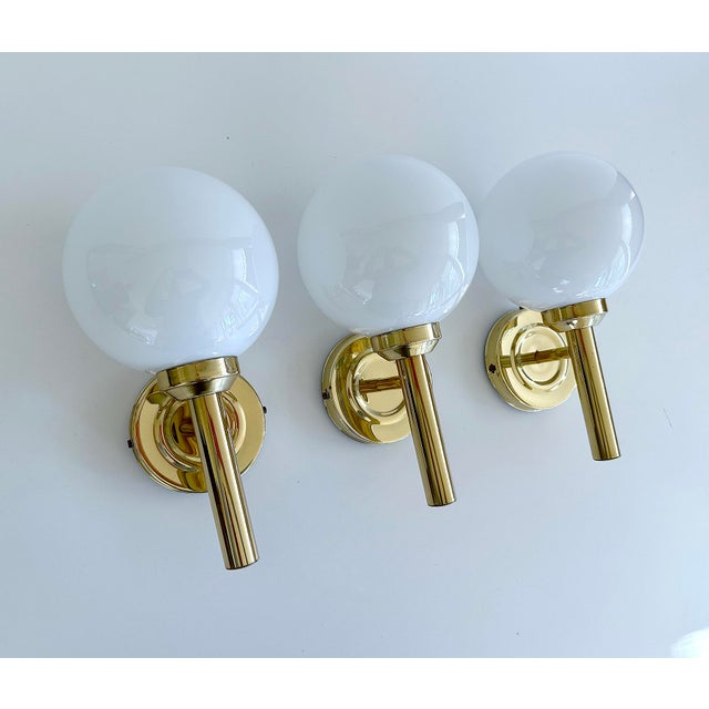 Mid-Century Modern Vintage Danish Glass Sconces by Abo Reinders, Set of 3 For Sale - Image 3 of 15