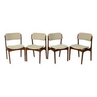Mid-Century Danish Teak Dining Chairs by Erik Buch for O.D. Møbler A/S, 1960s, Set of 4 For Sale