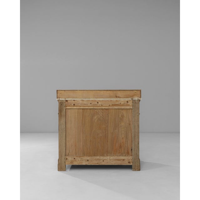 1900s French Louis XVI Oak Chest of Drawers With Marble Top For Sale - Image 14 of 18
