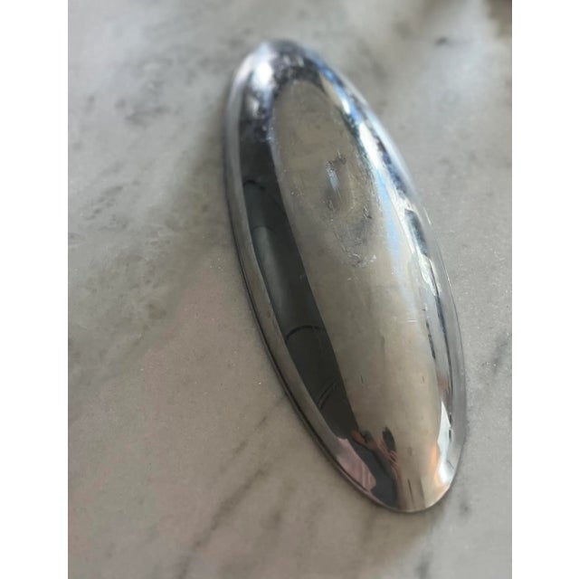 Silver Vintage Dansk Aluminum Oval Bowl For Sale - Image 8 of 9