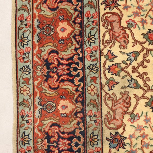 Beige Vintage Indian Jaipur Rug For Sale - Image 8 of 10