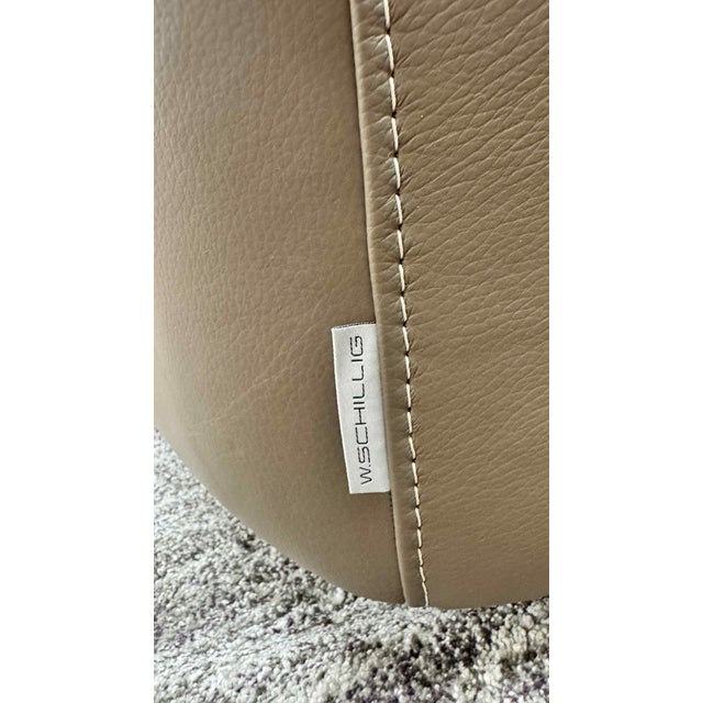 W. Schillig Leather Nikki Swivel Lounge Chairs, a Pair For Sale - Image 15 of 17