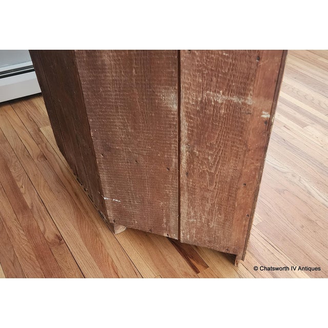 Antique Mid 19th Century Painted & Washed American Pine Primitive Corner Cabinet Cupboard, C1850 For Sale - Image 18 of 18