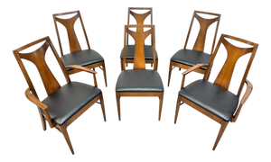 Mid-Century Modern Kent Coffey Perspecta Walnut Dining Chairs - Set of 6