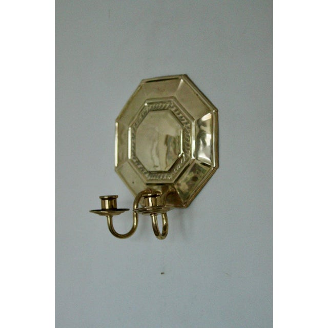 Swedish Octagonal Brass Double Arm Sconces, Set of 2 For Sale - Image 18 of 18