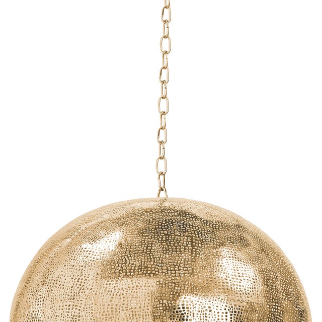 Regina Andrew Pierced Metal Sphere Pendant in Natural Brass For Sale In Detroit - Image 6 of 9