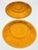 American 1960s Indiana Sandwich Glass Tiara Amber 2pc Set Dinner Plates For Sale - Image 3 of 5