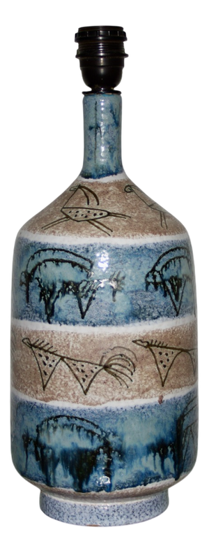 Large Italian Ceramic Lamp by Alvaro Cartei, 1950