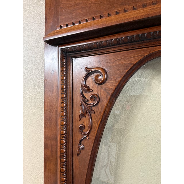 Ornately Carved Wood Door With Beveled Oval Glass For Sale - Image 13 of 16