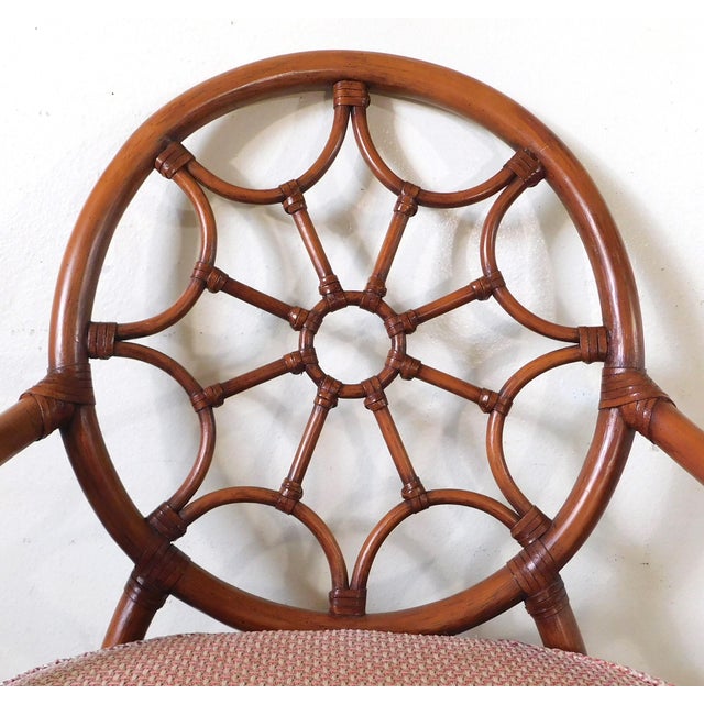 Pair David Francis Furniture Rattan Indoor Outdoor Patio Dining Chairs For Sale - Image 10 of 16