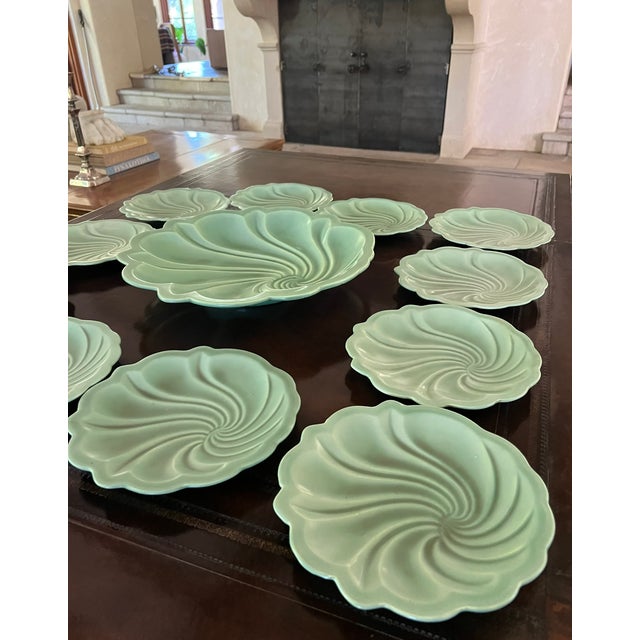 Arthur Percy Arthur Percy Designed Swedish Plate Set by Gelfe, C. 1940's For Sale - Image 4 of 12